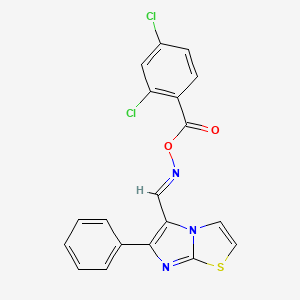 molecular formula C19H11Cl2N3O2S B3009077 5-({[(2,4-Dichlorobenzoyl)oxy]imino}methyl)-6-phenylimidazo[2,1-b][1,3]thiazole CAS No. 338404-78-7