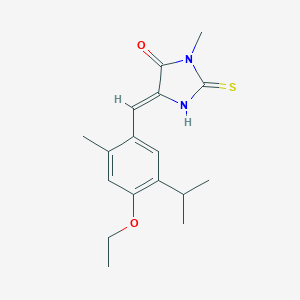 molecular formula C17H22N2O2S B300909 5-(4-Ethoxy-5-isopropyl-2-methylbenzylidene)-3-methyl-2-thioxo-4-imidazolidinone 