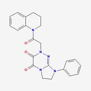molecular formula C22H21N5O3 B3009092 2-(2-(3,4-dihydroquinolin-1(2H)-yl)-2-oxoethyl)-8-phenyl-7,8-dihydroimidazo[2,1-c][1,2,4]triazine-3,4(2H,6H)-dione CAS No. 941975-55-9