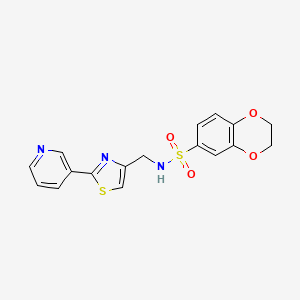 N-[(2-pyridin-3-yl-1,3-thiazol-4-yl)methyl]-2,3-dihydro-1,4-benzodioxine-6-sulfonamide