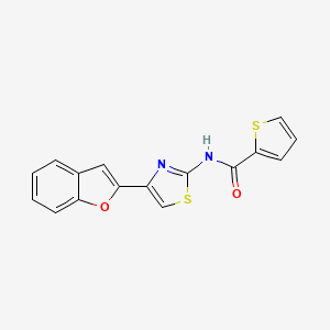 molecular formula C16H10N2O2S2 B3009097 N-[4-(1-benzofuran-2-yl)-1,3-thiazol-2-yl]thiophene-2-carboxamide CAS No. 941892-68-8