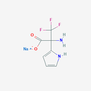 molecular formula C7H6F3N2NaO2 B3009098 sodium 2-amino-3,3,3-trifluoro-2-(1H-pyrrol-2-yl)propanoate CAS No. 1909327-31-6