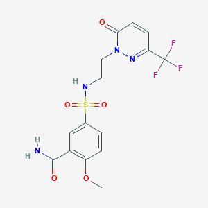 2-Methoxy-5-[2-[6-oxo-3-(trifluoromethyl)pyridazin-1-yl]ethylsulfamoyl]benzamide