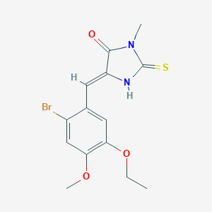 molecular formula C14H15BrN2O3S B300910 5-(2-Bromo-5-ethoxy-4-methoxybenzylidene)-3-methyl-2-thioxo-4-imidazolidinone 