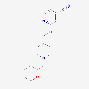 2-[[1-(Oxan-2-ylmethyl)piperidin-4-yl]methoxy]pyridine-4-carbonitrile