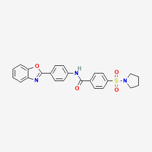 N-(4-(benzo[d]oxazol-2-yl)phenyl)-4-(pyrrolidin-1-ylsulfonyl)benzamide