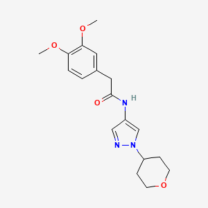 2-(3,4-dimethoxyphenyl)-N-(1-(tetrahydro-2H-pyran-4-yl)-1H-pyrazol-4-yl)acetamide