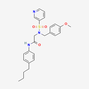 molecular formula C25H29N3O4S B3009107 N-(4-butylphenyl)-2-(N-(4-methoxybenzyl)pyridine-3-sulfonamido)acetamide CAS No. 1021054-73-8