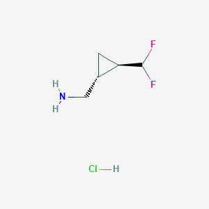 molecular formula C5H10ClF2N B3009112 [(1R,2R)-2-(Difluoromethyl)cyclopropyl]methanamine;hydrochloride CAS No. 2260935-77-9