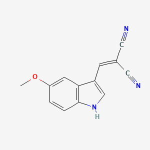 molecular formula C13H9N3O B3009119 2-[(5-methoxy-1H-indol-3-yl)methylene]malononitrile CAS No. 771574-78-8