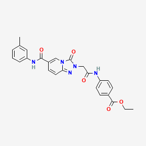 ethyl 4-(2-(3-oxo-6-(m-tolylcarbamoyl)-[1,2,4]triazolo[4,3-a]pyridin-2(3H)-yl)acetamido)benzoate