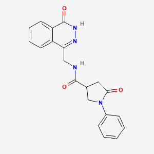 5-oxo-N-((4-oxo-3,4-dihydrophthalazin-1-yl)methyl)-1-phenylpyrrolidine-3-carboxamide