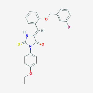 molecular formula C25H21FN2O3S B300913 3-(4-Ethoxyphenyl)-5-{2-[(3-fluorobenzyl)oxy]benzylidene}-2-thioxo-4-imidazolidinone 