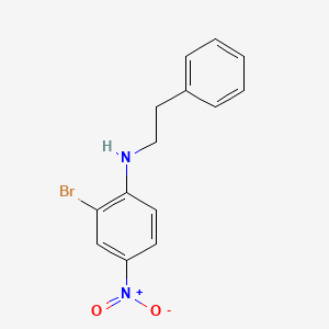 molecular formula C14H13BrN2O2 B3009130 2-bromo-4-nitro-N-phenethylaniline CAS No. 477856-50-1