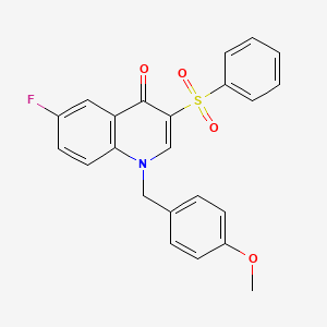 3-(Benzenesulfonyl)-6-fluoro-1-[(4-methoxyphenyl)methyl]quinolin-4-one