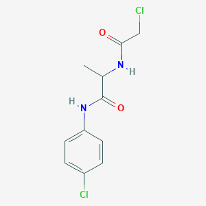 molecular formula C11H12Cl2N2O2 B3009162 2-[(2-Chloroacetyl)amino]-N-(4-chlorophenyl)propanamide CAS No. 2411199-09-0