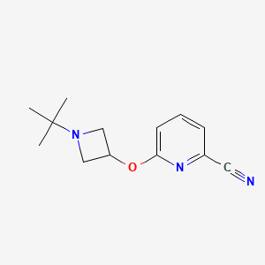 molecular formula C13H17N3O B3009173 6-[(1-叔丁基氮杂环丁烷-3-基)氧基]吡啶-2-腈 CAS No. 2199386-95-1