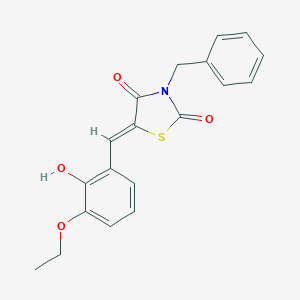 molecular formula C19H17NO4S B300918 3-Benzyl-5-(3-ethoxy-2-hydroxybenzylidene)-1,3-thiazolidine-2,4-dione 