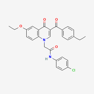 molecular formula C28H25ClN2O4 B3009181 N-(4-氯苯基)-2-(6-乙氧基-3-(4-乙基苯甲酰)-4-氧代喹啉-1(4H)-基)乙酰胺 CAS No. 895648-87-0