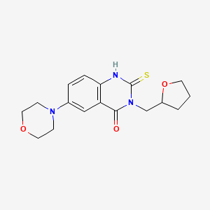 molecular formula C17H21N3O3S B3009186 6-morpholin-4-yl-3-(oxolan-2-ylmethyl)-2-sulfanylidene-1H-quinazolin-4-one CAS No. 689767-11-1