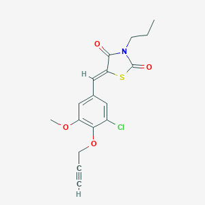 molecular formula C17H16ClNO4S B300919 5-[3-Chloro-5-methoxy-4-(2-propynyloxy)benzylidene]-3-propyl-1,3-thiazolidine-2,4-dione 