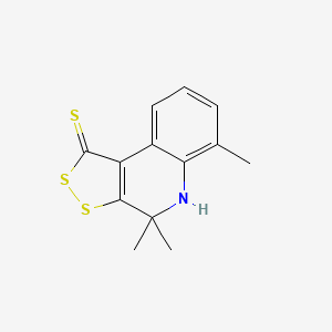 molecular formula C13H13NS3 B3009191 4,4,6-三甲基-4,5-二氢-1H-[1,2]二硫杂环[3,4-c]喹啉-1-硫酮 CAS No. 122246-14-4