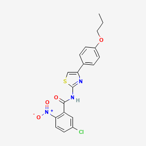 molecular formula C19H16ClN3O4S B3009192 5-chloro-2-nitro-N-[4-(4-propoxyphenyl)-1,3-thiazol-2-yl]benzamide CAS No. 476282-73-2