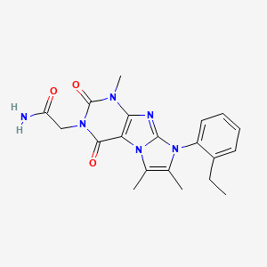 molecular formula C20H22N6O3 B3009194 2-[6-(2-Ethylphenyl)-4,7,8-trimethyl-1,3-dioxopurino[7,8-a]imidazol-2-yl]acetamide CAS No. 876670-43-8