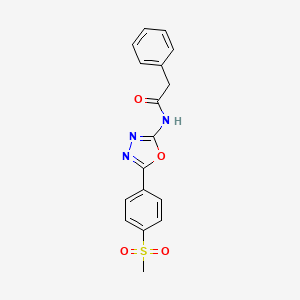 molecular formula C17H15N3O4S B3009196 N-[5-(4-methylsulfonylphenyl)-1,3,4-oxadiazol-2-yl]-2-phenylacetamide CAS No. 886913-96-8
