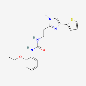 molecular formula C19H22N4O2S B3009198 1-(2-乙氧基苯基)-3-(2-(1-甲基-4-(噻吩-2-基)-1H-咪唑-2-基)乙基)脲 CAS No. 1396677-15-8