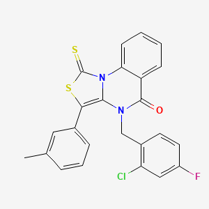 B3009203 4-(2-chloro-4-fluorobenzyl)-1-thioxo-3-(m-tolyl)-1H-thiazolo[3,4-a]quinazolin-5(4H)-one CAS No. 872199-45-6