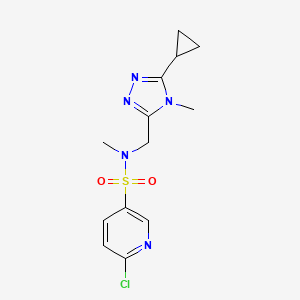 molecular formula C13H16ClN5O2S B3009204 6-Chloro-N-[(5-cyclopropyl-4-methyl-1,2,4-triazol-3-YL)methyl]-N-methylpyridine-3-sulfonamide CAS No. 1436025-30-7