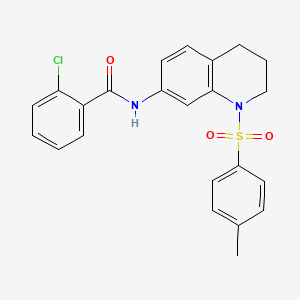 molecular formula C23H21ClN2O3S B3009223 2-氯-N-(1-甲苯磺酰-1,2,3,4-四氢喹啉-7-基)苯甲酰胺 CAS No. 898429-61-3