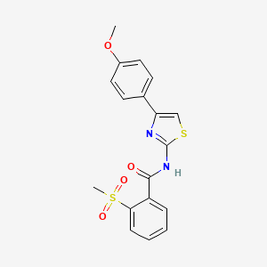 molecular formula C18H16N2O4S2 B3009230 N-(4-(4-methoxyphenyl)thiazol-2-yl)-2-(methylsulfonyl)benzamide CAS No. 851273-48-8