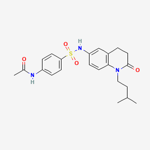N-(4-(N-(1-isopentyl-2-oxo-1,2,3,4-tetrahydroquinolin-6-yl)sulfamoyl)phenyl)acetamide