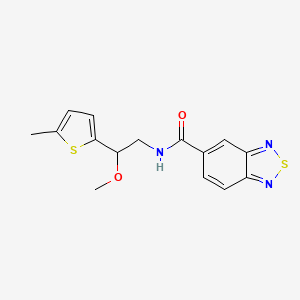 molecular formula C15H15N3O2S2 B3009234 N-(2-甲氧基-2-(5-甲硫代吩-2-基)乙基)苯并[c][1,2,5]噻二唑-5-甲酰胺 CAS No. 1448075-03-3