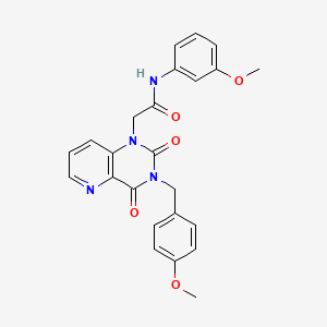 molecular formula C24H22N4O5 B3009237 2-(3-(4-methoxybenzyl)-2,4-dioxo-3,4-dihydropyrido[3,2-d]pyrimidin-1(2H)-yl)-N-(3-methoxyphenyl)acetamide CAS No. 921840-12-2
