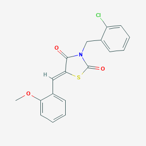 molecular formula C18H14ClNO3S B300924 (5Z)-3-(2-chlorobenzyl)-5-(2-methoxybenzylidene)-1,3-thiazolidine-2,4-dione 