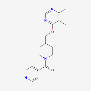 (4-(((5,6-Dimethylpyrimidin-4-yl)oxy)methyl)piperidin-1-yl)(pyridin-4-yl)methanone