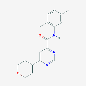 N-(2,5-Dimethylphenyl)-6-(oxan-4-yl)pyrimidine-4-carboxamide