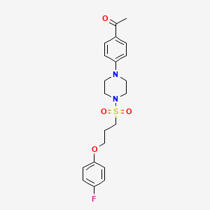 1-(4-(4-((3-(4-Fluorophenoxy)propyl)sulfonyl)piperazin-1-yl)phenyl)ethanone