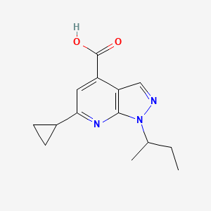 molecular formula C14H17N3O2 B3009246 1-(丁-2-基)-6-环丙基-1H-吡唑并[3,4-b]吡啶-4-羧酸 CAS No. 954578-37-1