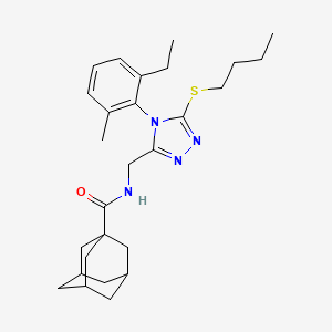 N-[[5-butylsulfanyl-4-(2-ethyl-6-methylphenyl)-1,2,4-triazol-3-yl]methyl]adamantane-1-carboxamide