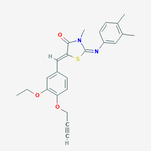 molecular formula C24H24N2O3S B300925 2-[(3,4-Dimethylphenyl)imino]-5-[3-ethoxy-4-(2-propynyloxy)benzylidene]-3-methyl-1,3-thiazolidin-4-one 
