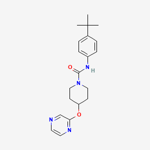 molecular formula C20H26N4O2 B3009250 N-(4-(tert-butyl)phenyl)-4-(pyrazin-2-yloxy)piperidine-1-carboxamide CAS No. 1448027-40-4