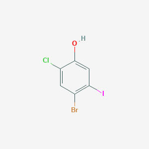 molecular formula C6H3BrClIO B3009254 4-溴-2-氯-5-碘苯酚 CAS No. 2092799-35-2