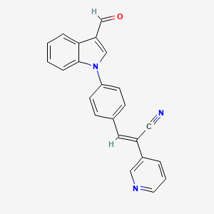 molecular formula C23H15N3O B3009258 (Z)-3-[4-(3-formylindol-1-yl)phenyl]-2-pyridin-3-ylprop-2-enenitrile CAS No. 692287-43-7