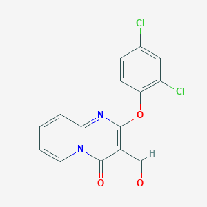 molecular formula C15H8Cl2N2O3 B3009259 2-(2,4-dichlorophenoxy)-4-oxo-4H-pyrido[1,2-a]pyrimidine-3-carbaldehyde CAS No. 1353500-54-5