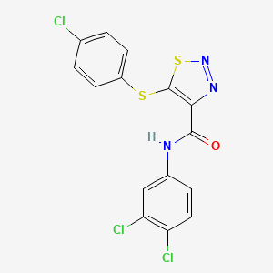 molecular formula C15H8Cl3N3OS2 B3009268 5-[(4-chlorophenyl)sulfanyl]-N-(3,4-dichlorophenyl)-1,2,3-thiadiazole-4-carboxamide CAS No. 303151-36-2