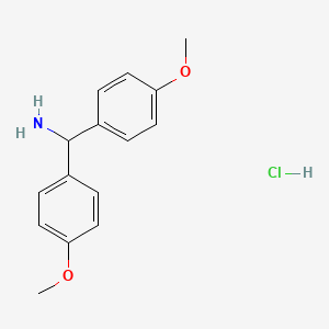 molecular formula C15H18ClNO2 B3009274 1,1-Bis(4-methoxyphenyl)methanamine hydrochloride CAS No. 19293-62-0; 7441-28-3